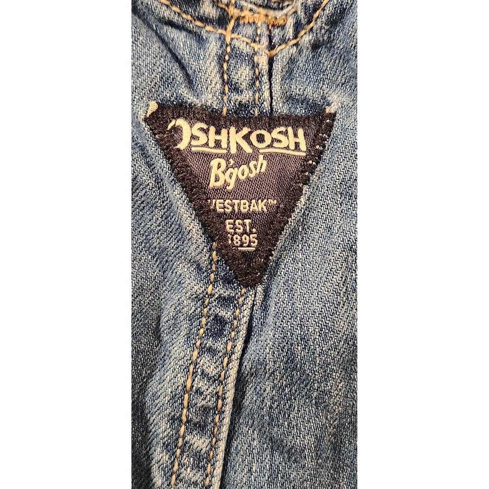 OshKoshVintage B'gosh Overalls Boys 24M Blue Denim Cargo Utility Adjustable - Picture 13 of 14
